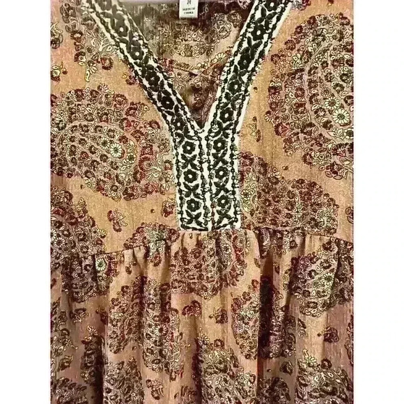 Knox Rose Floral Boho Pink Top Medium - Picture 6 of 10